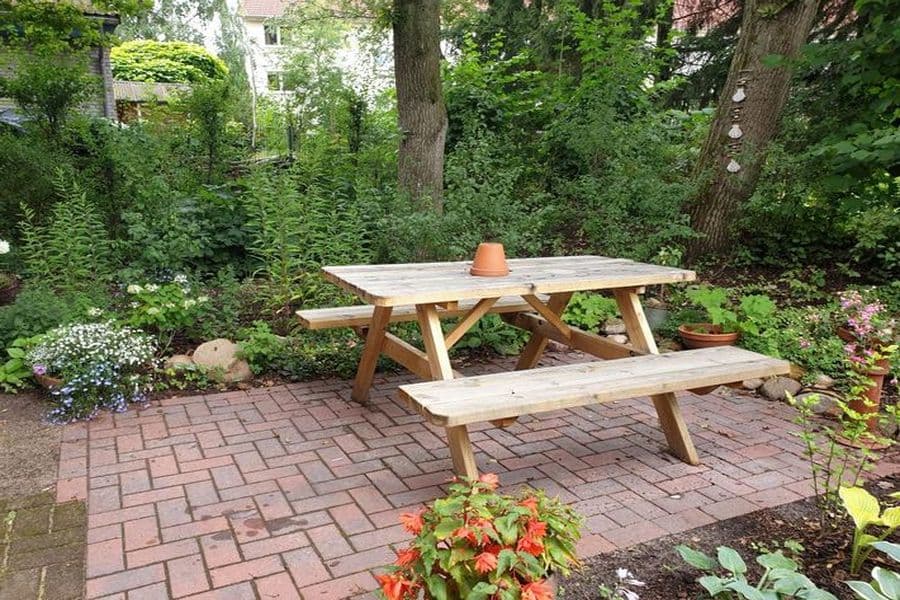 Terrasse des Apartment Heideland in Buchholz