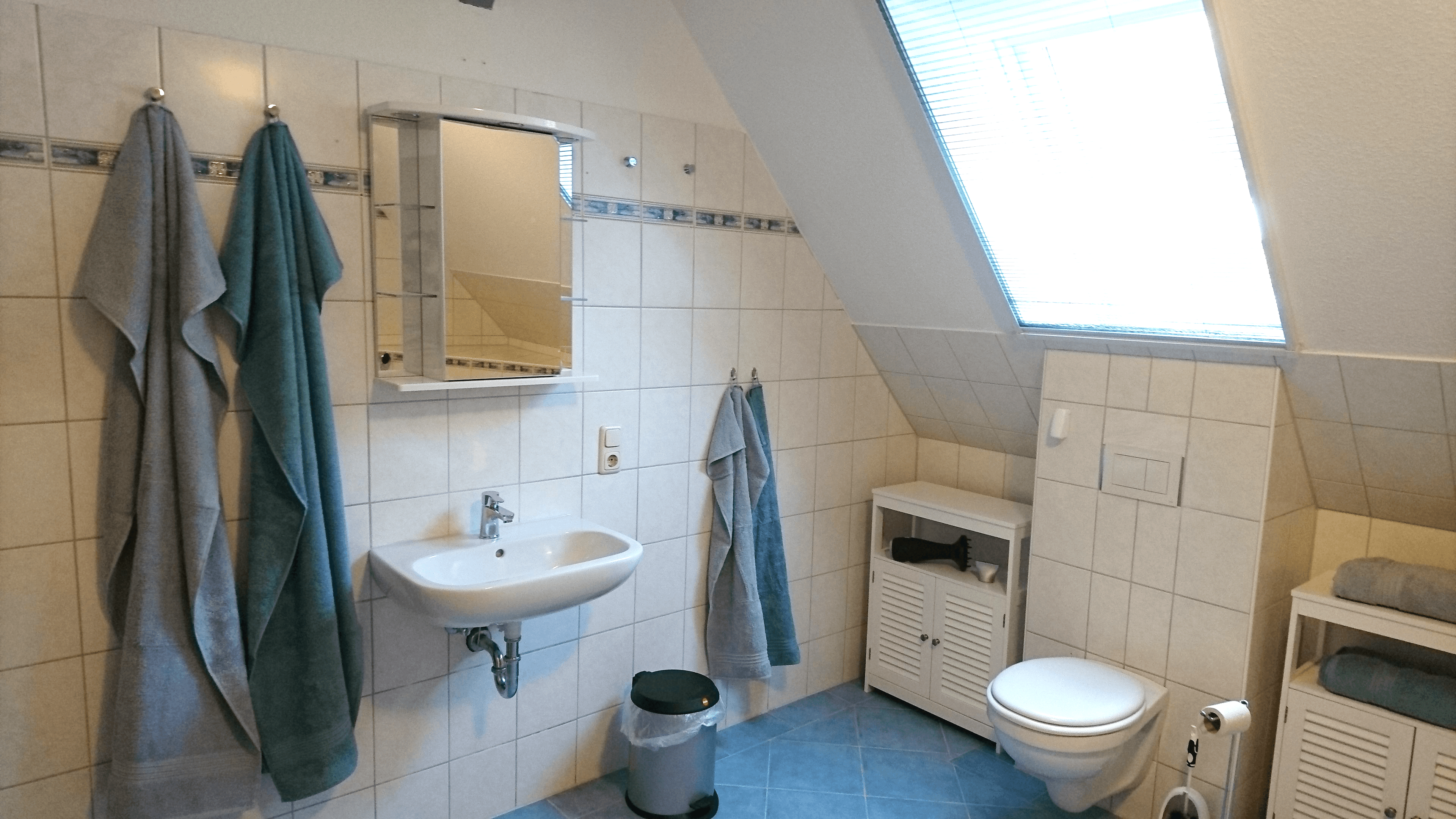 Badezimmer in der Ferienwohnung "Über dem Stutenstall" in Soltau