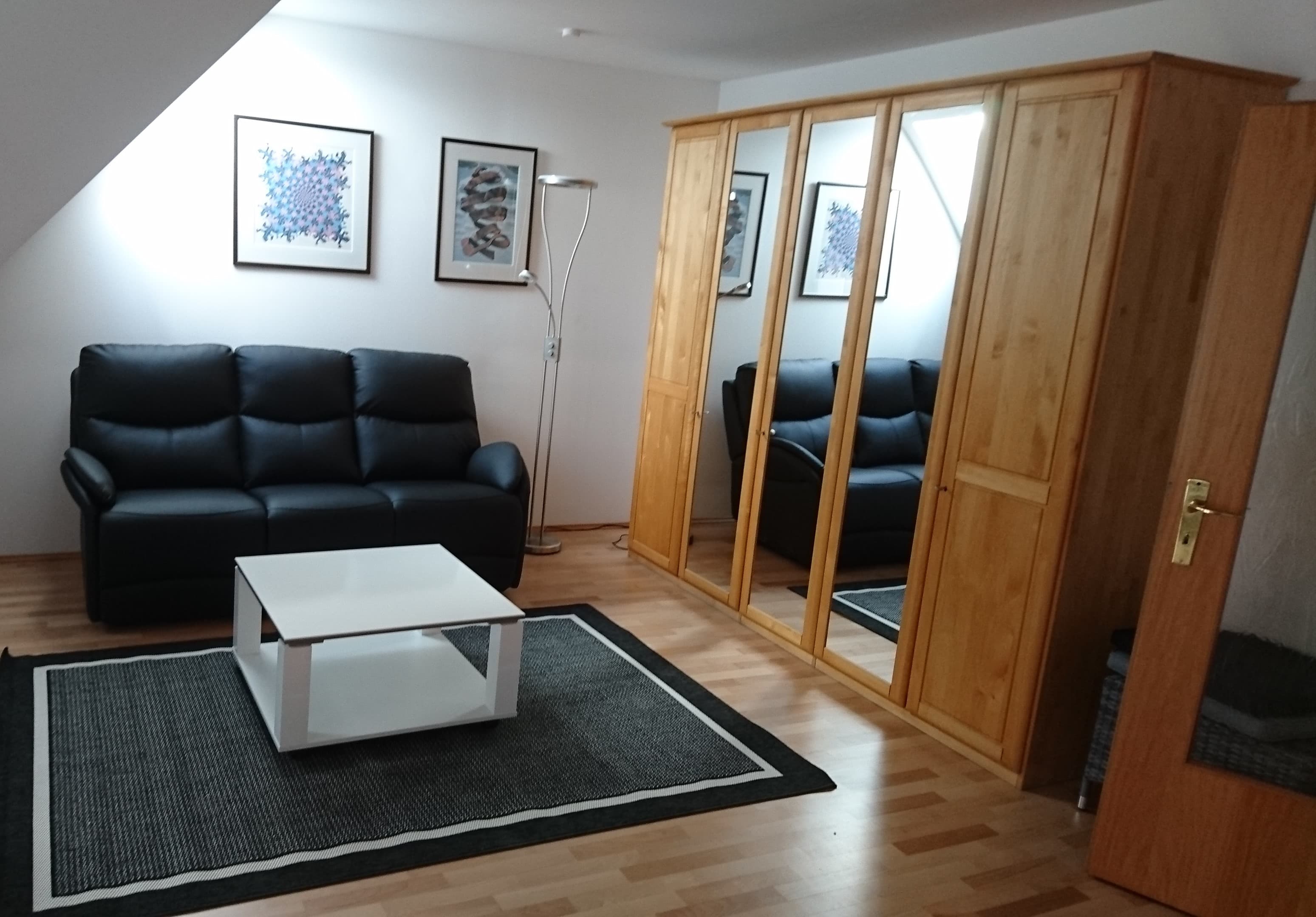 Wohnzimmer in der Ferienwohnung "Blick auf die Wallachherde" in Soltau