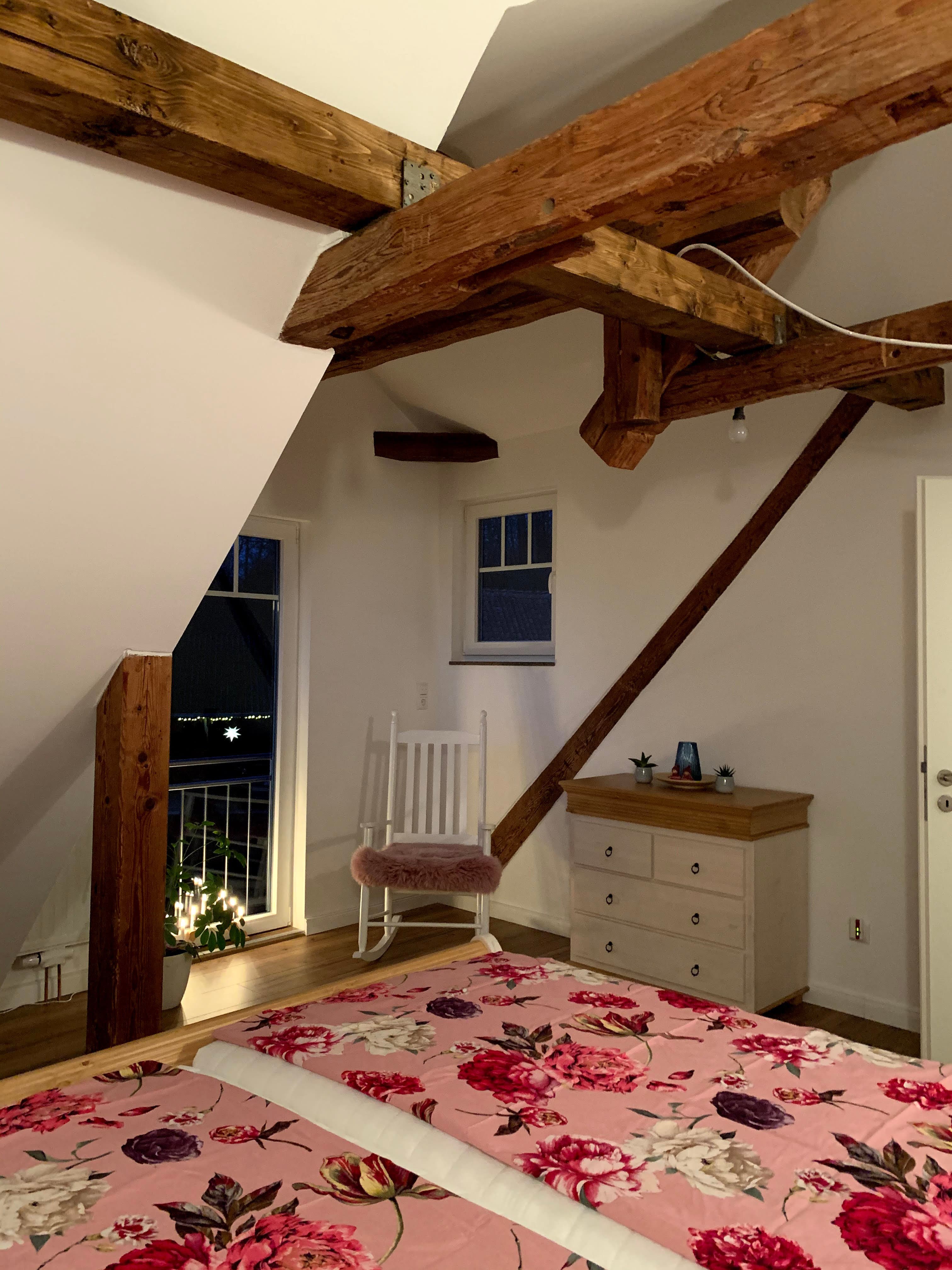 Schlafzimmer in der Ferienwohnung Wassermühle in Eschede