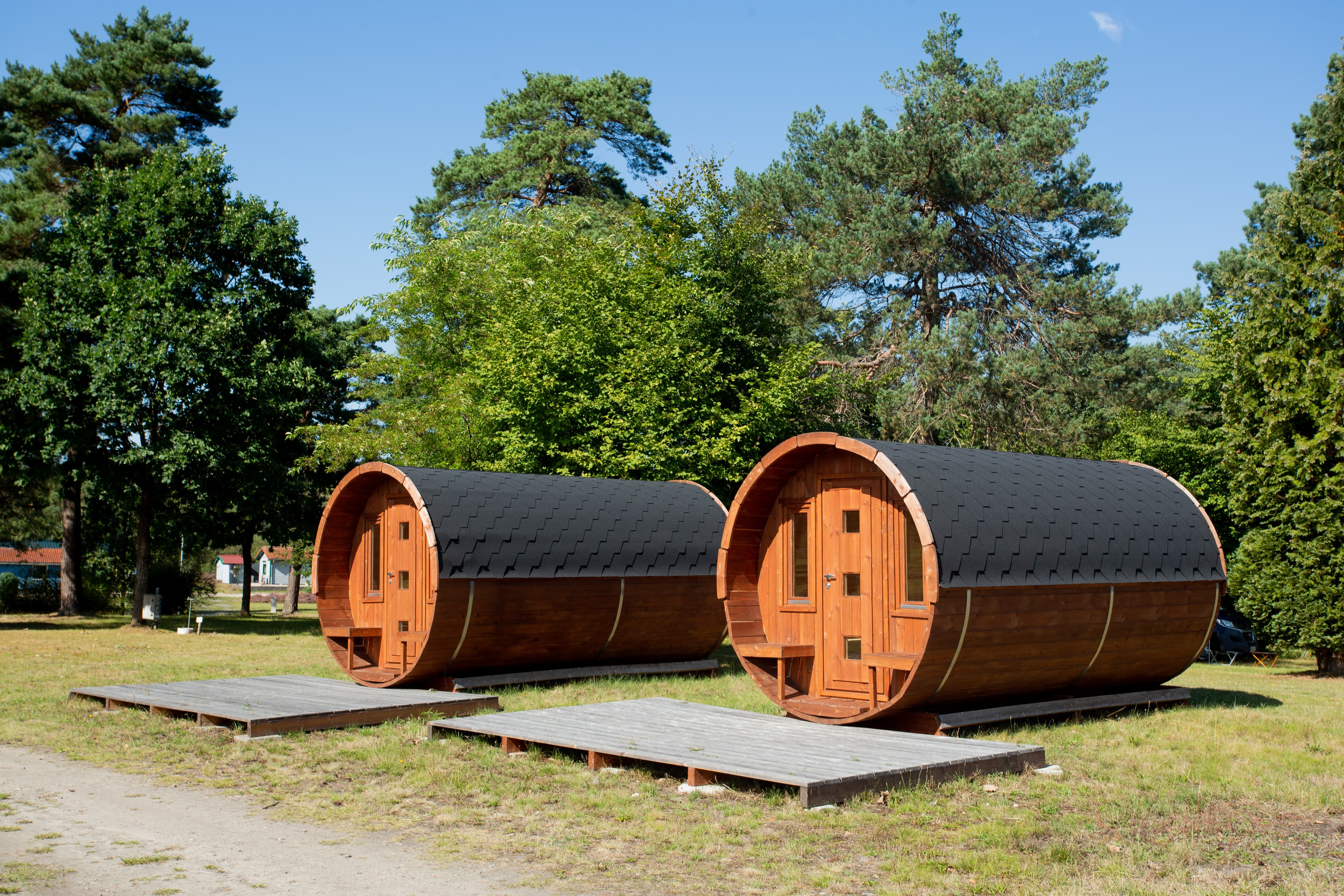 Gemütliche Campingfässer des Naturcamping Lüneburger Heide in Soltau