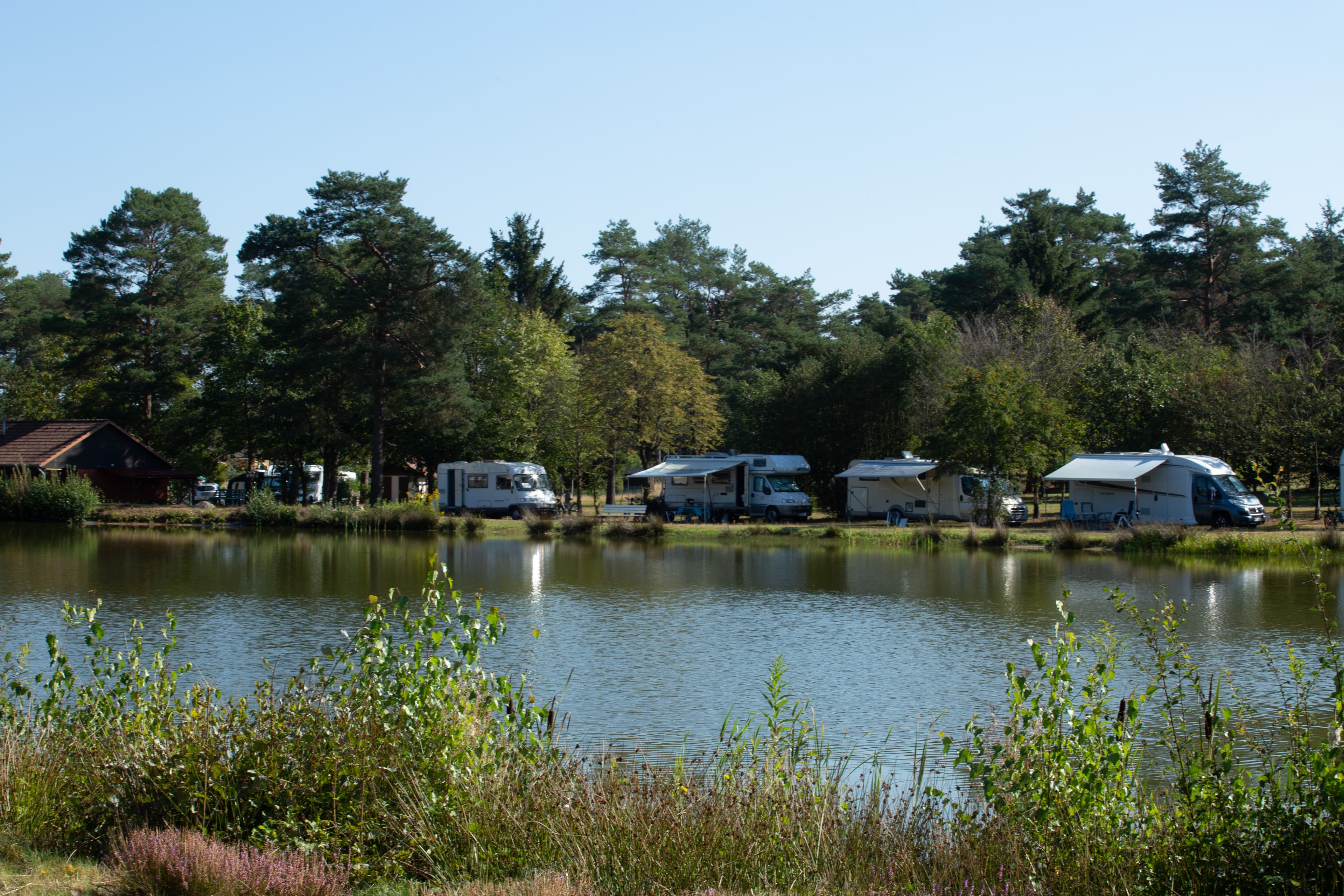 Erlebnisse für jung und alt - Stellplatz direkt am Badesee zwischen Wäldern und Heide auf dem Naturcamping Lüneburger Heide in Soltau