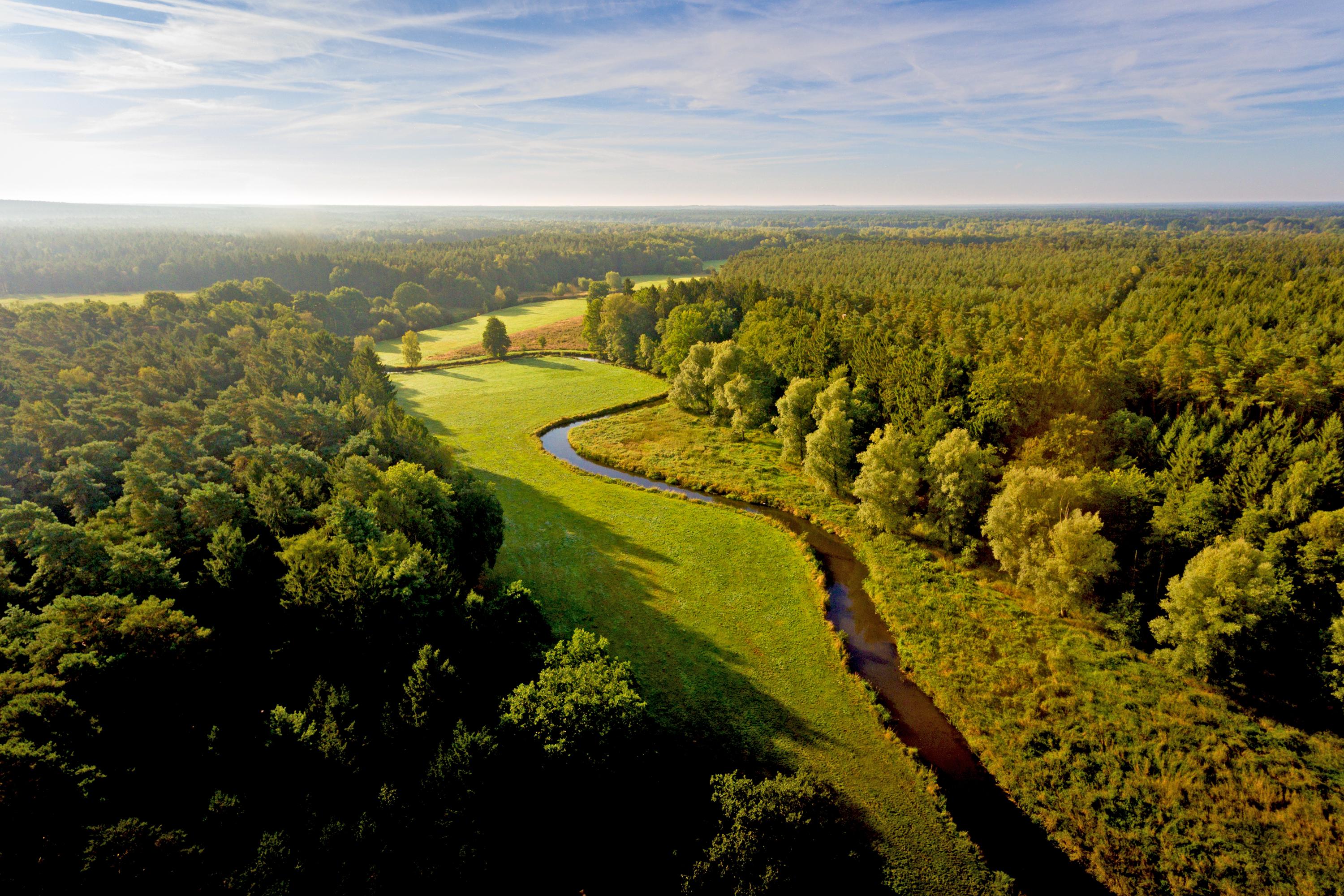 Pressebilder Lüneburger Heide Luftbild Örtze Fluss