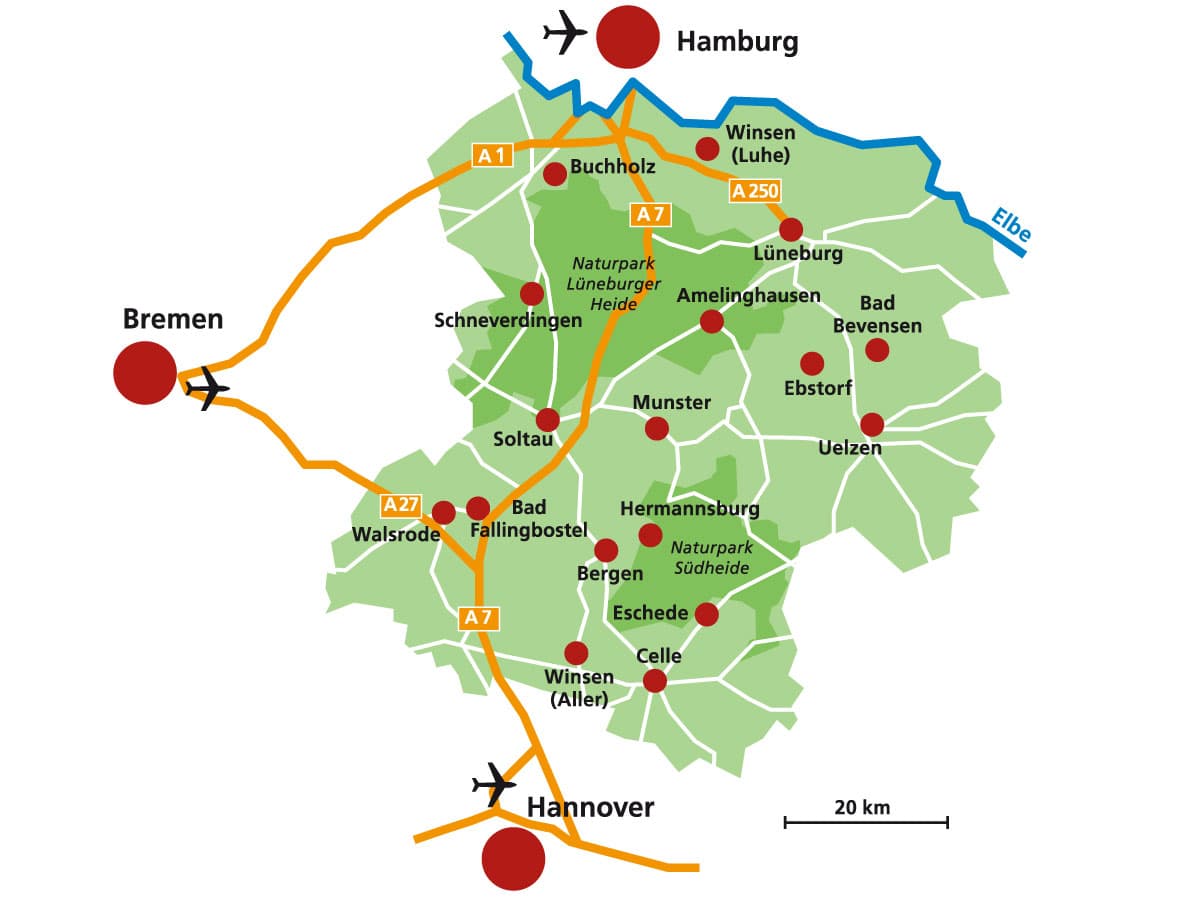 Landkarte Lüneburger Heide