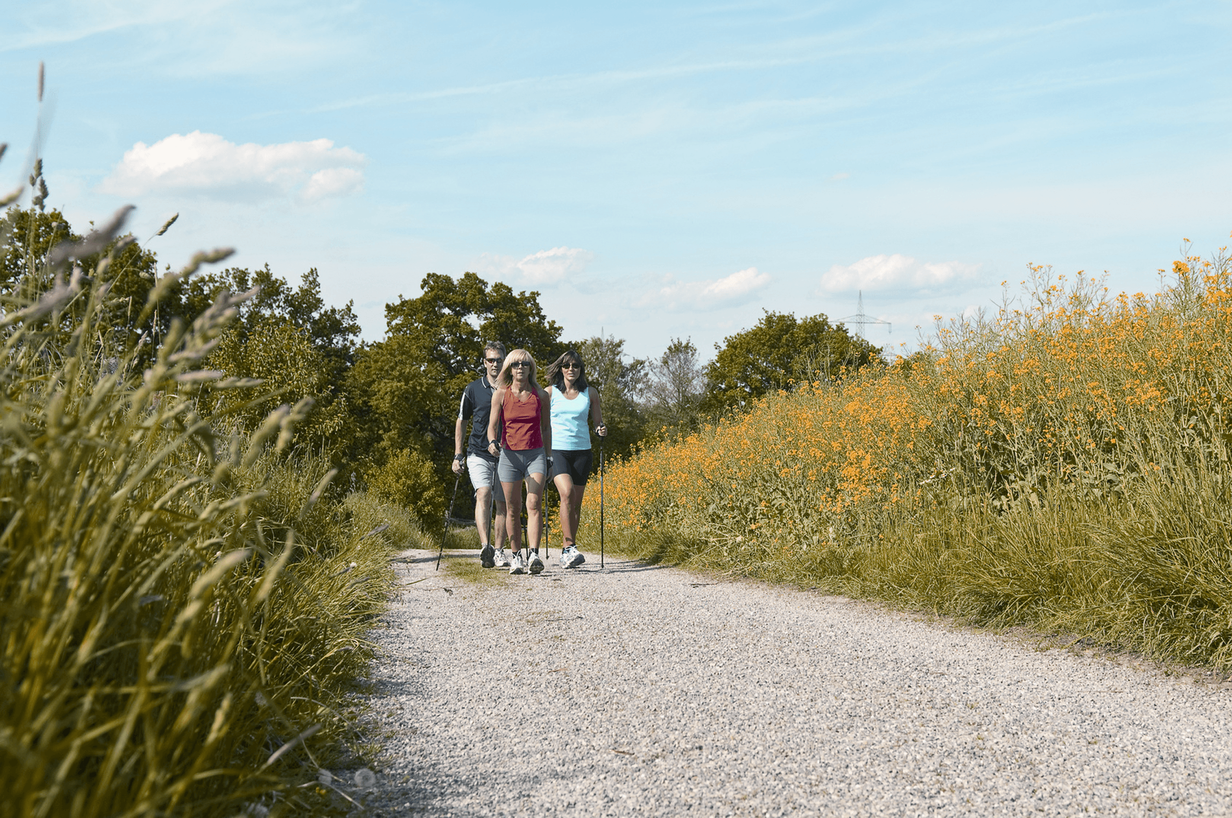 Nordic Walker im Regionalpark Rosengarten