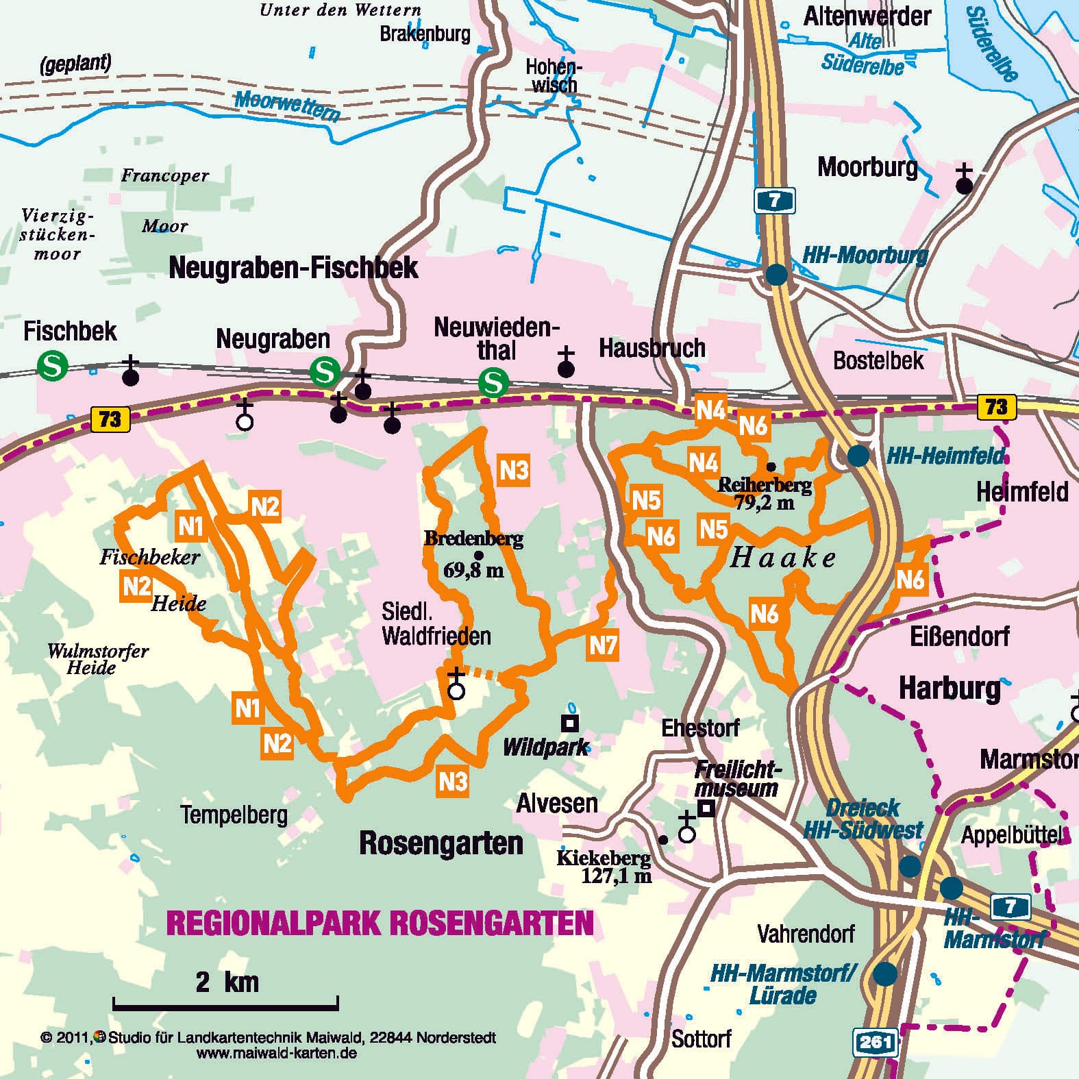 Nordic Walking-Touren im Regionalpark Rosengarten