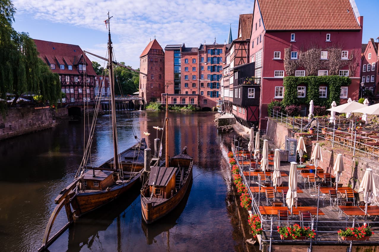 Ilmenau am Stintmarkt in Lüneburg