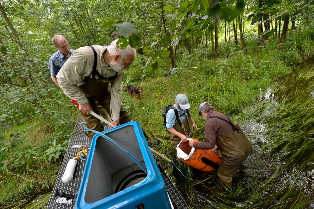 Das Lutter-Team bei der Wasser-Kontrolle