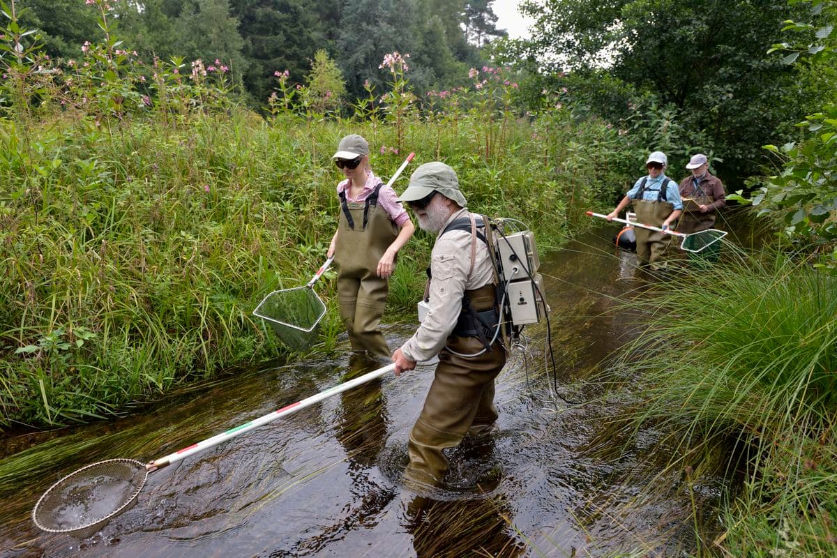 Das Lutter-Team bei der Wasser-Kontrolle