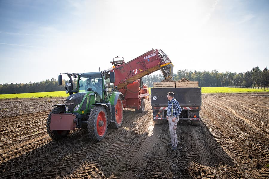 Kartoffelroder im Einsatz