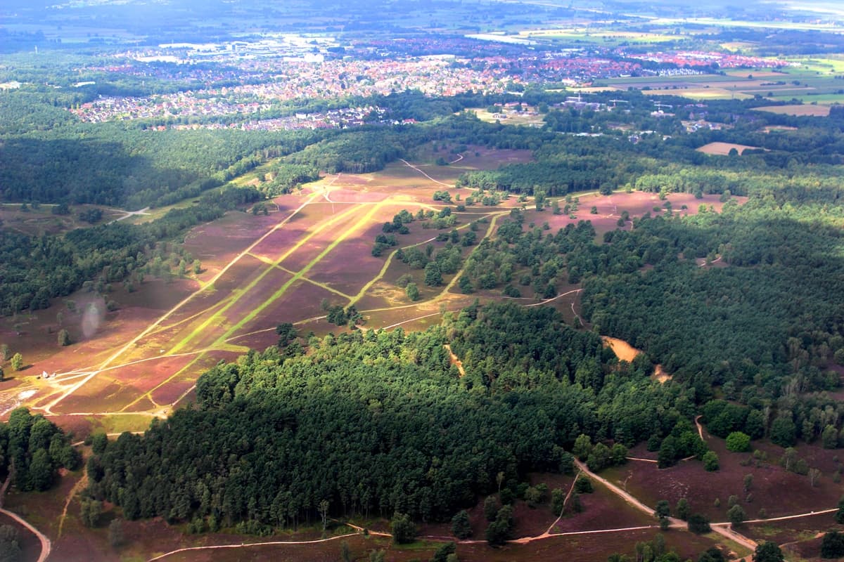 Fischbeker Heide aus dem Segelflugzeug