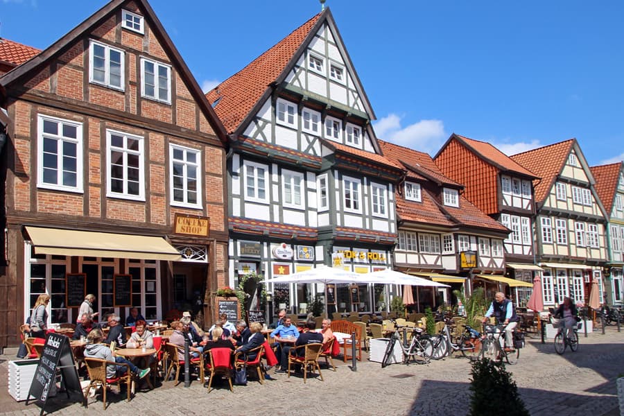 Fußgängerzone in der Altstadt in Celle