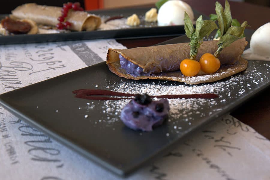 Heide Kocht | Buchweizen Pfannkuchen mit Blaubeeren und Zitronensorbet