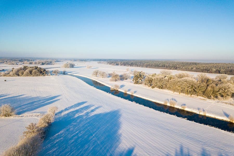 Winter an der Aller bei Wienhausen in der Südheide