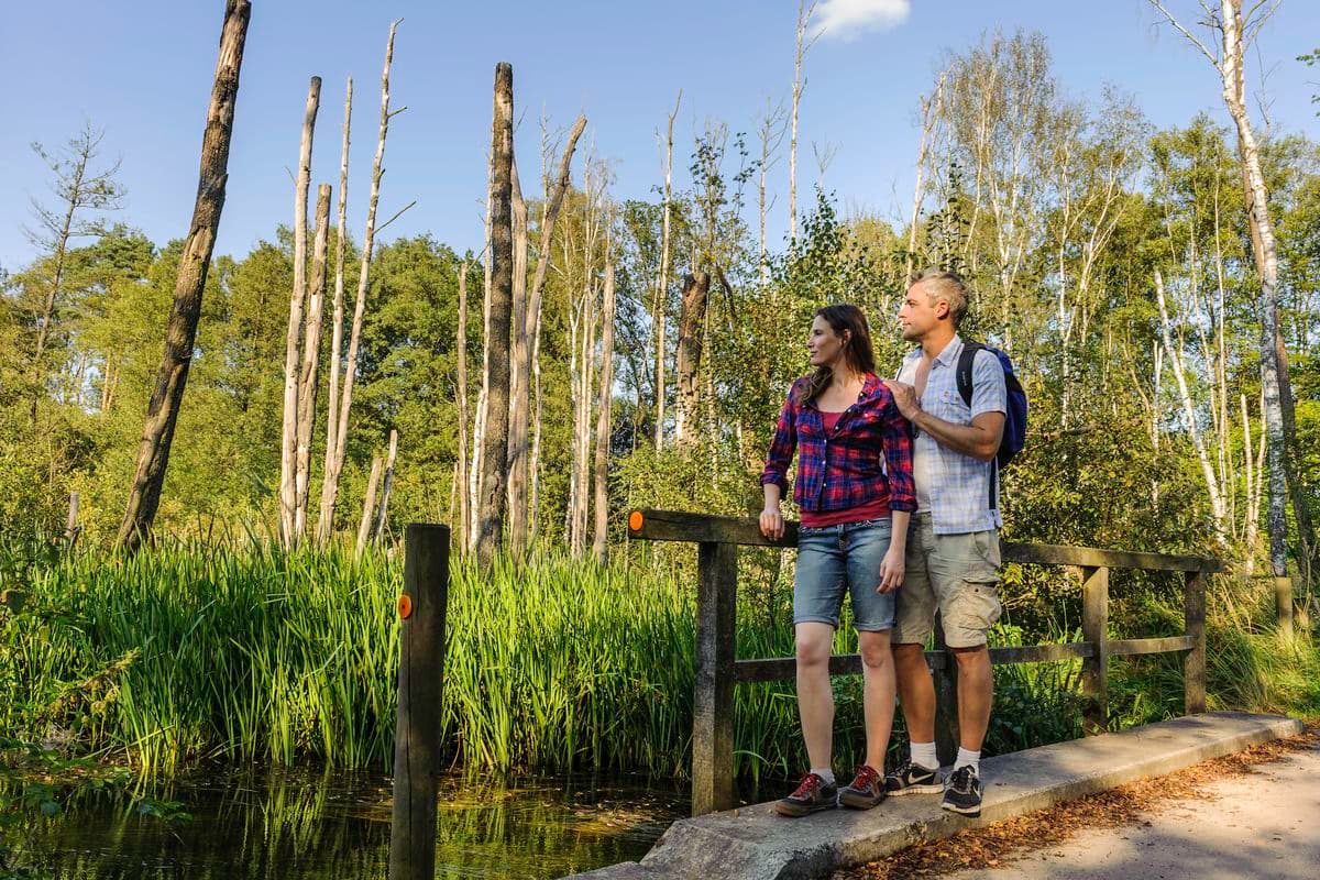 Wanderer an der Lutter bei Endeholz