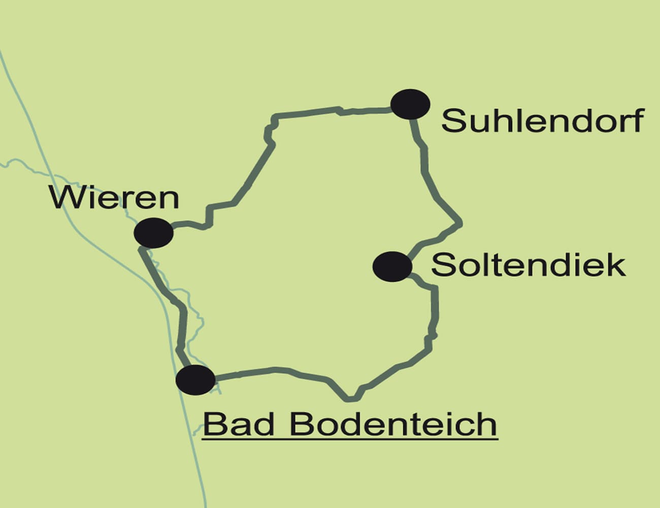 Übersichtkarte Radtour Technik und Handwerk in der ADFC-RadReiseRegion Uelzen in der Lüneburger Heide