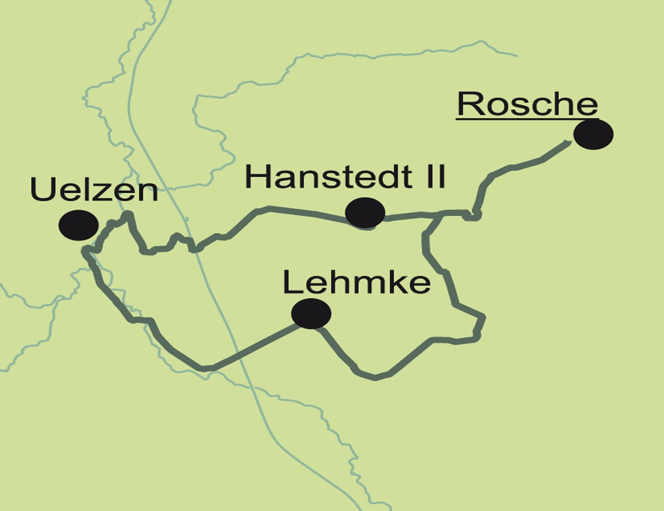 Übersichtskarte Heidekartoffeltour in der ADFC-RadReiseRegion Uelzen in der Lüneburger Heide