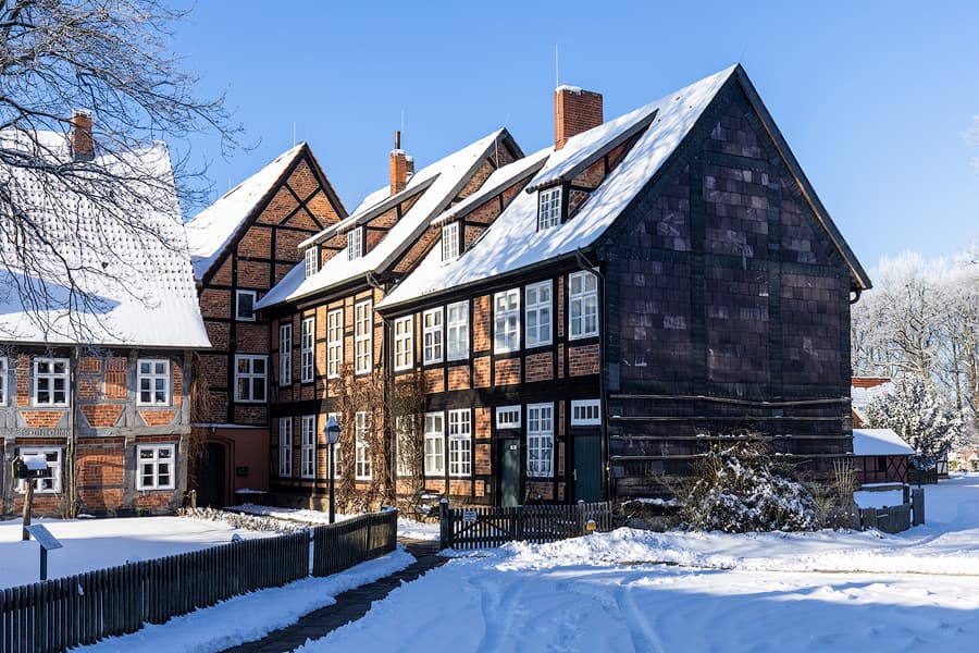 Fachwerk in Wienhausen im Winter