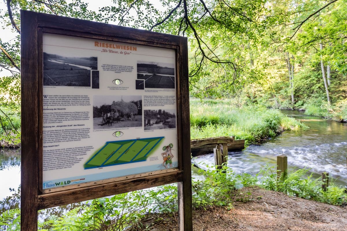 Infotafel am Fluss-Wald-Erlebnispfad