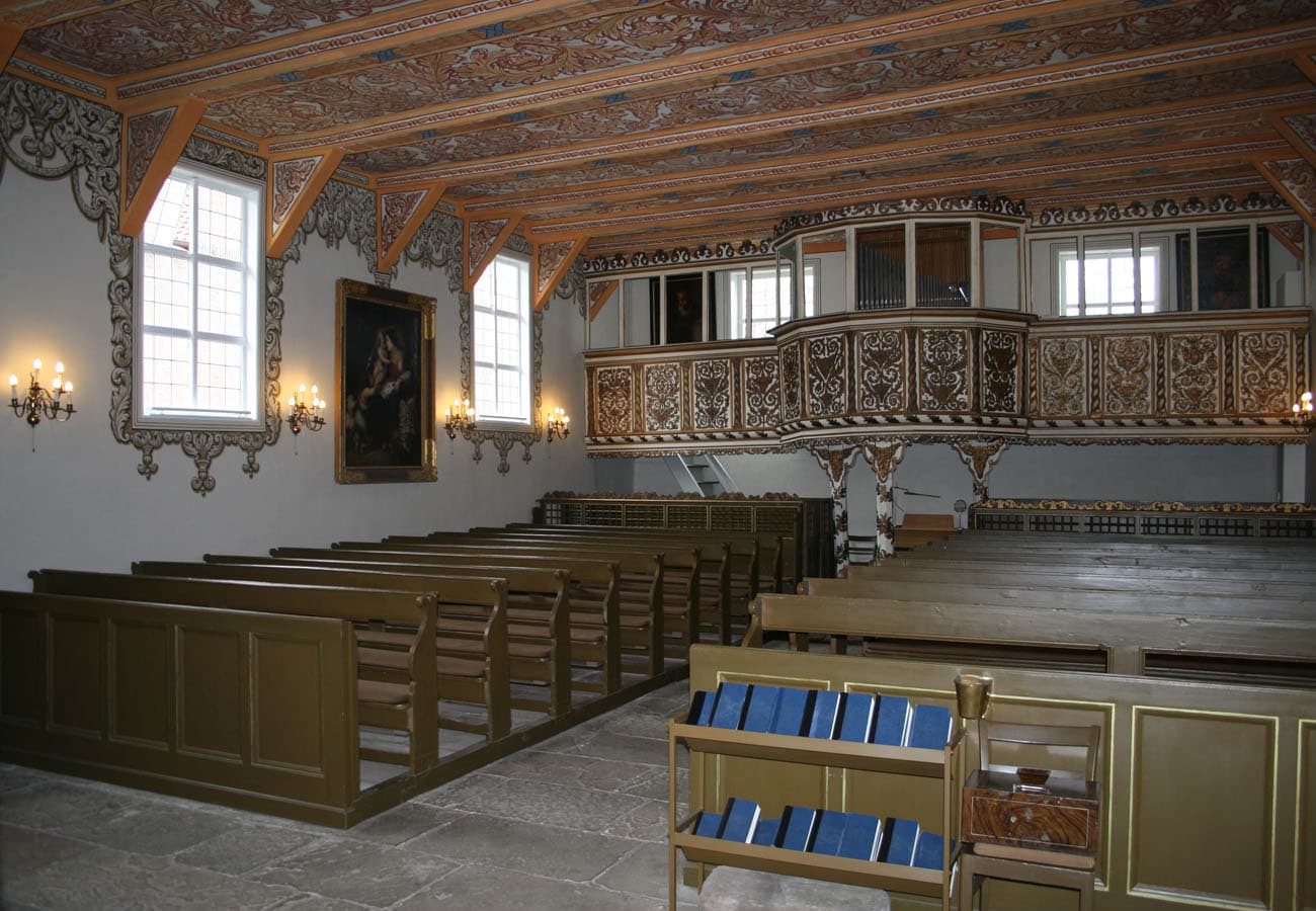 Innenraum der Stechinelli-Kapelle in Wieckenberg in der Lüneburger Heide