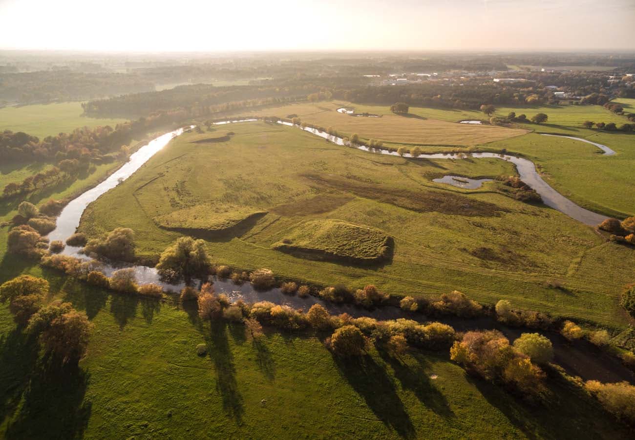 Vogelperspektive vom Heidefluss Aller