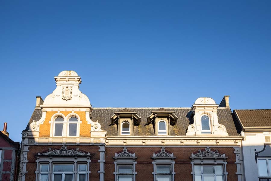 schöne Giebel in der Innsenstadt der Hansestadt uelzen im Stadtzentrum