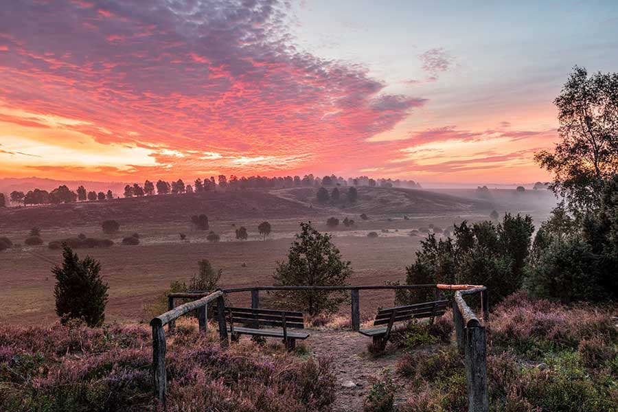 Sonnenaufgang am Wümmeberg, Blick auf den Surhorn