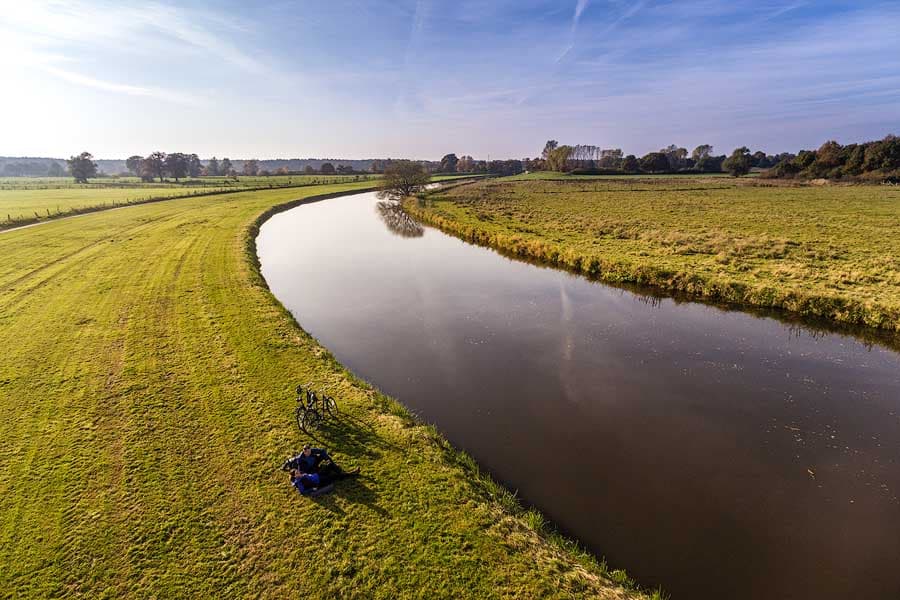 Luftaufnahme der Allerniederungen bei Wienhausen