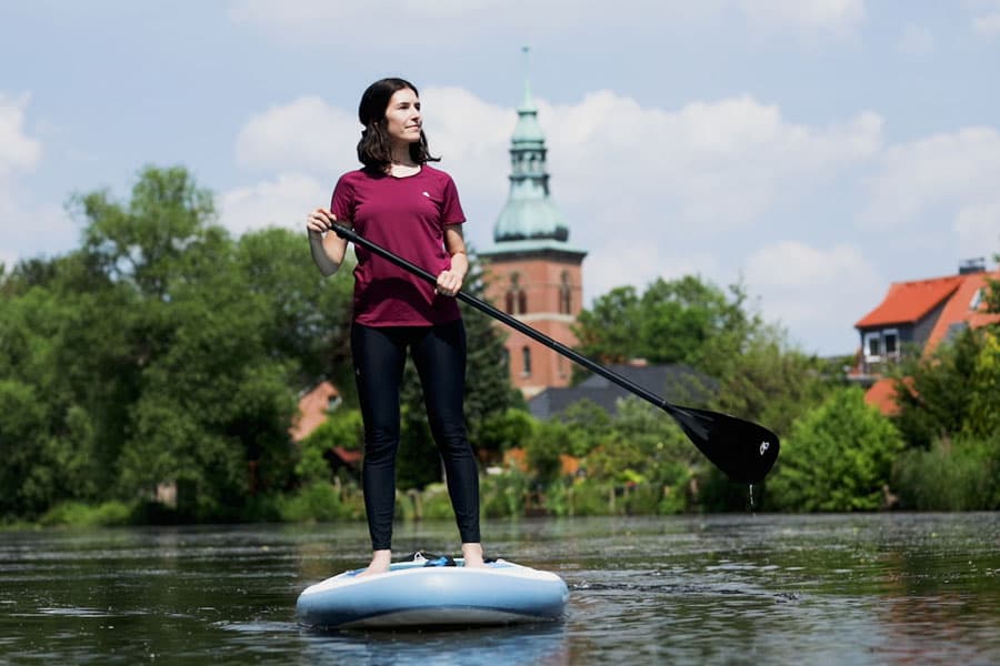 Natur, Wasser, See, Teich, Kirche, SUP, Paddel