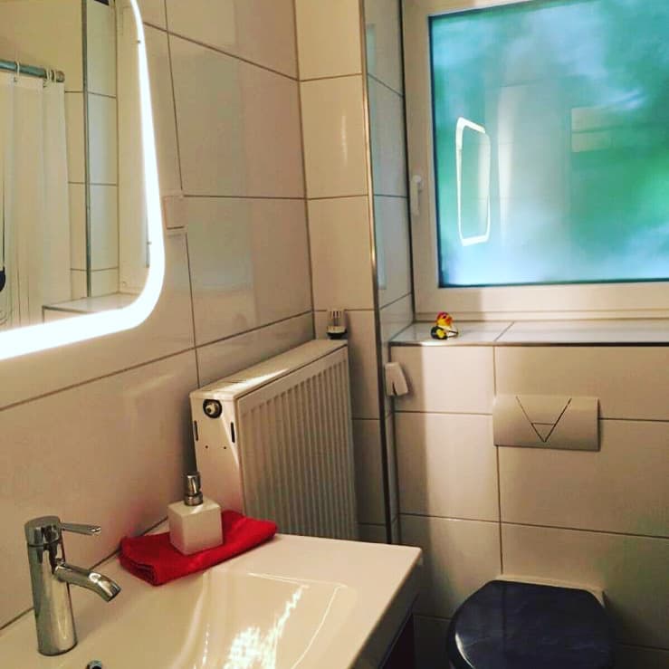Badezimmer in der Ferienwohnung Bastian in Wietze