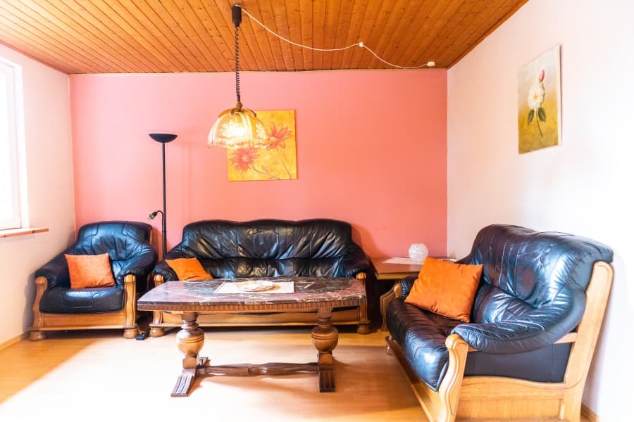 Wohnzimmer der Ferienwohnung im Obergeschoss auf Hof Marwedel