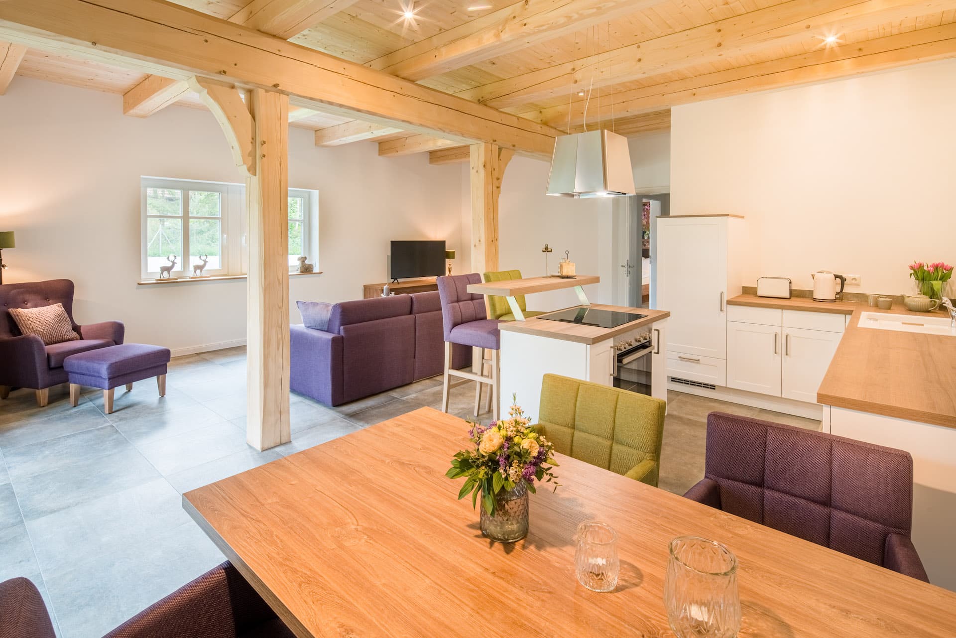 Wohnzimmer in der Wohnung 3 des Heidjers Hus in Undeloh