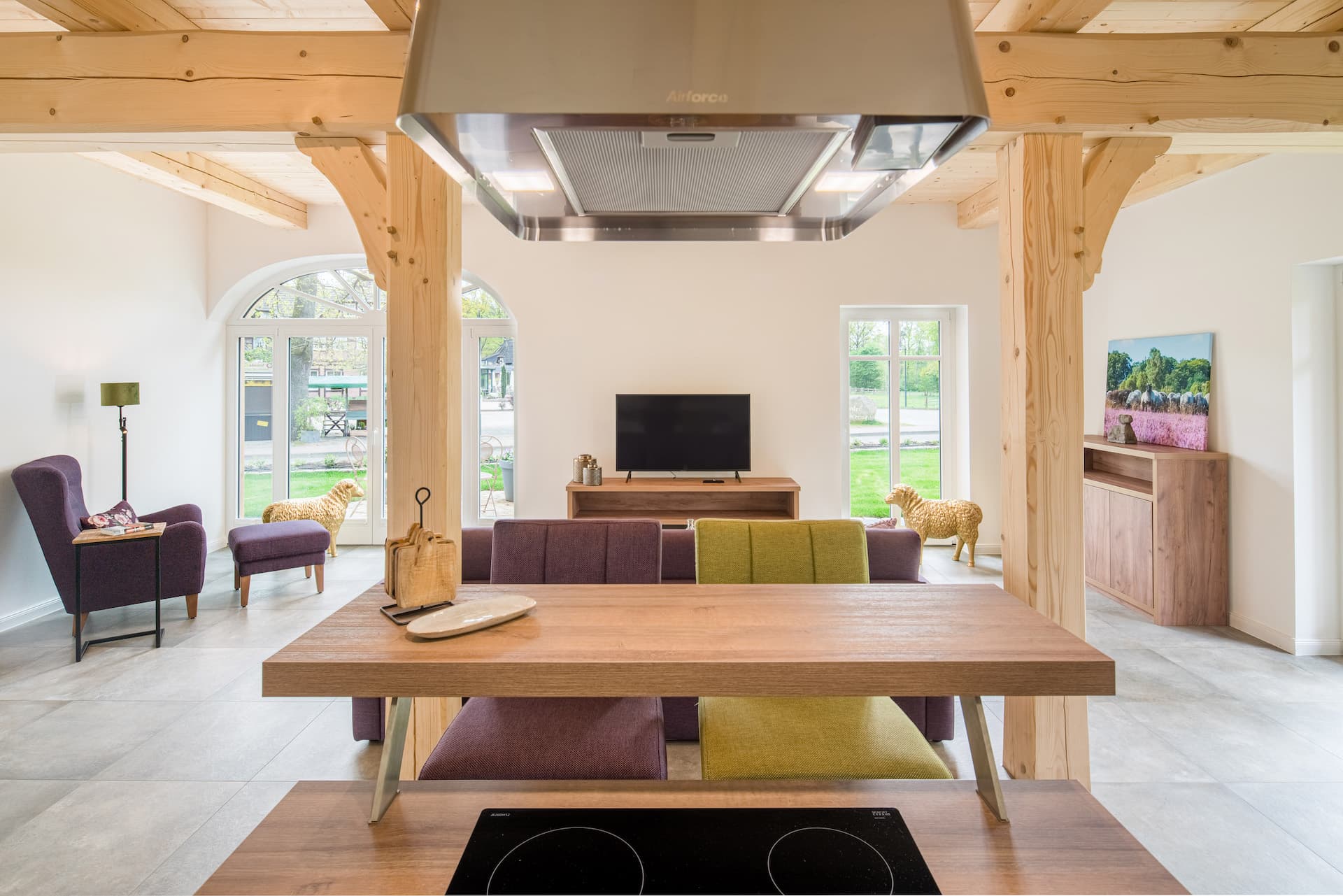 Wohnzimmer in der Wohnung 1 des Heidjers Hus in Undeloh