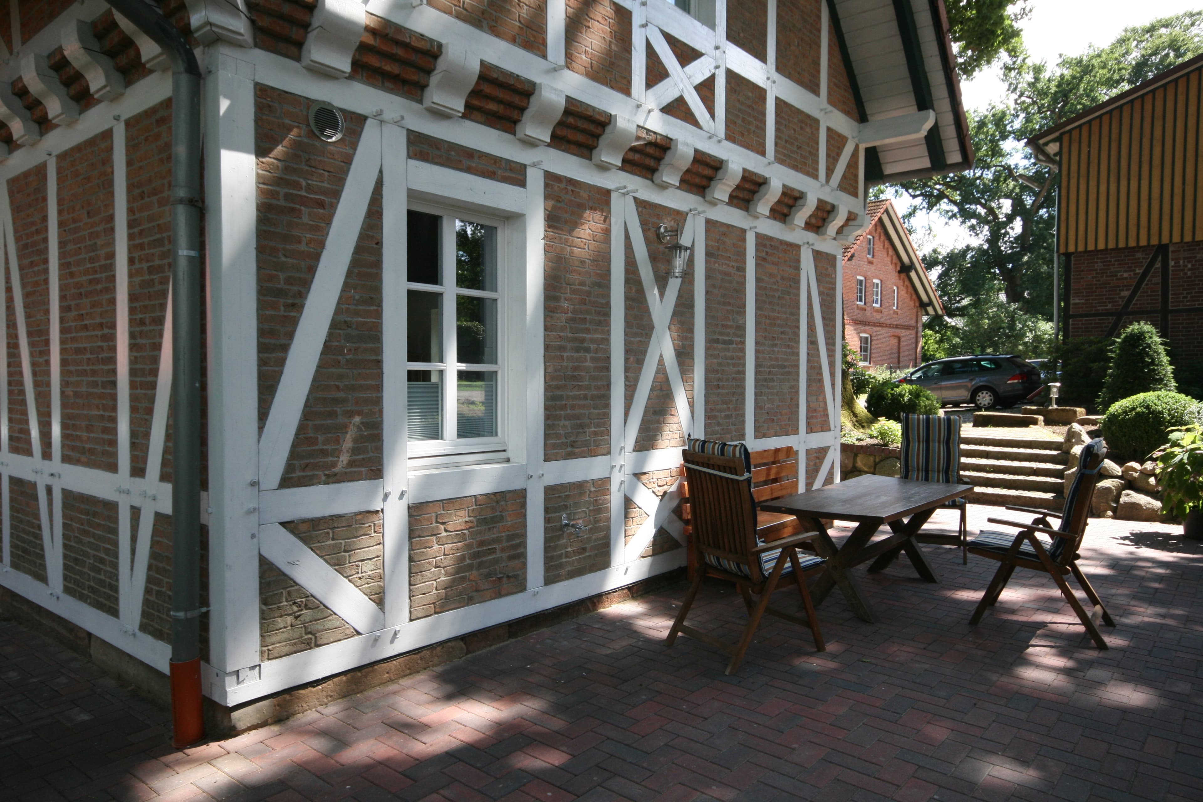 Terrasse des Ferienhaus Erhorn in Buchholz in der Nordheide.