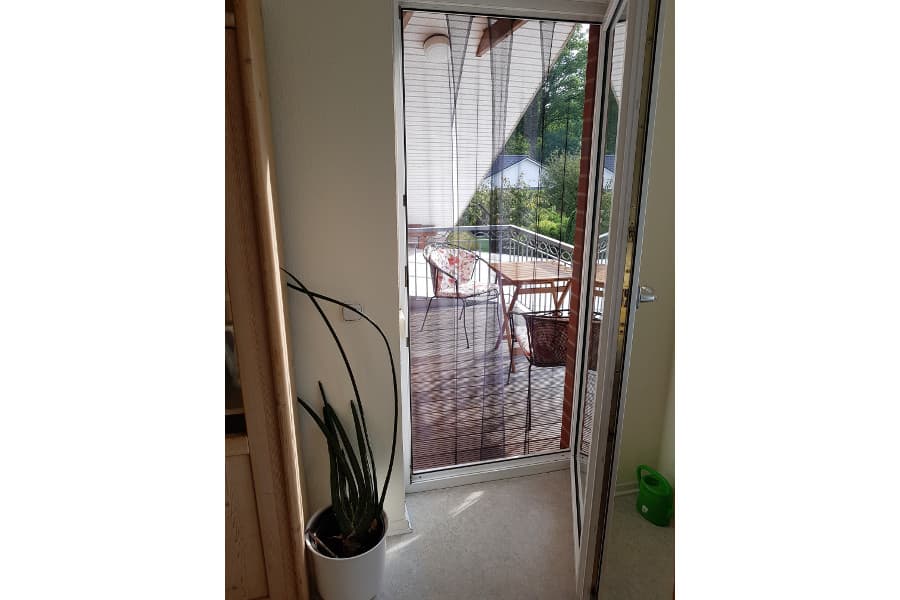 Blick von der Küche der Sonnigen Ferienwohnung im Waldwinkel in Jesteburg