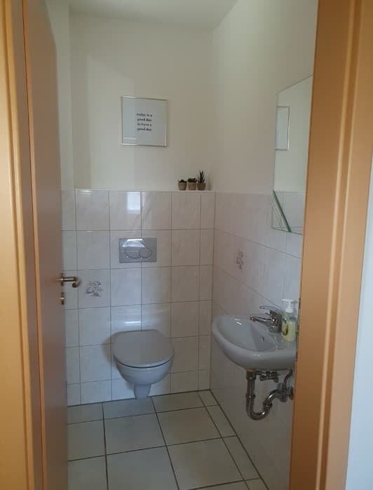 WC in dem Ferienhaus 7a in Munster
