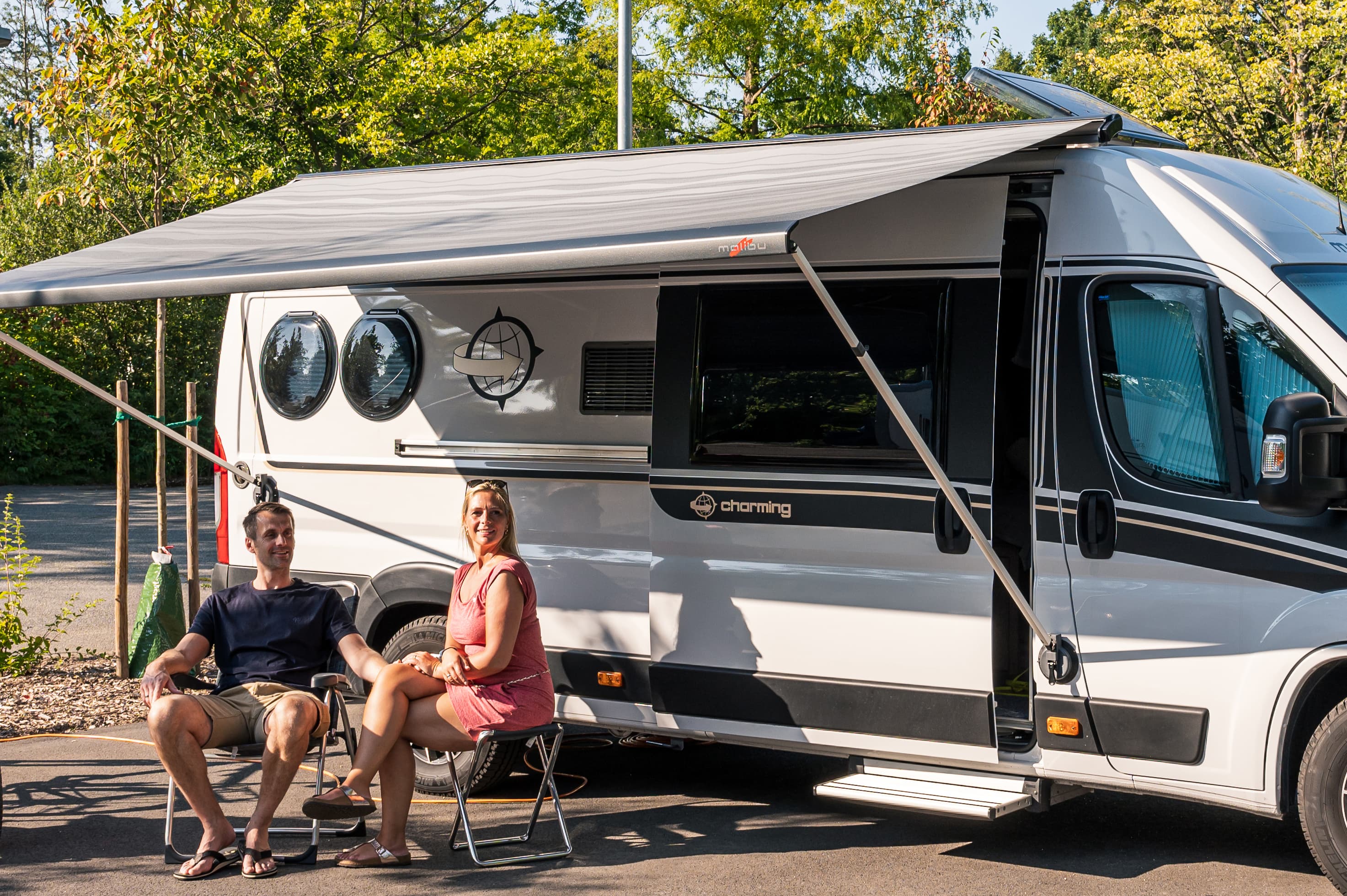 Urlauber auf dem Wohnmobilstellplatz Bad Bevensen